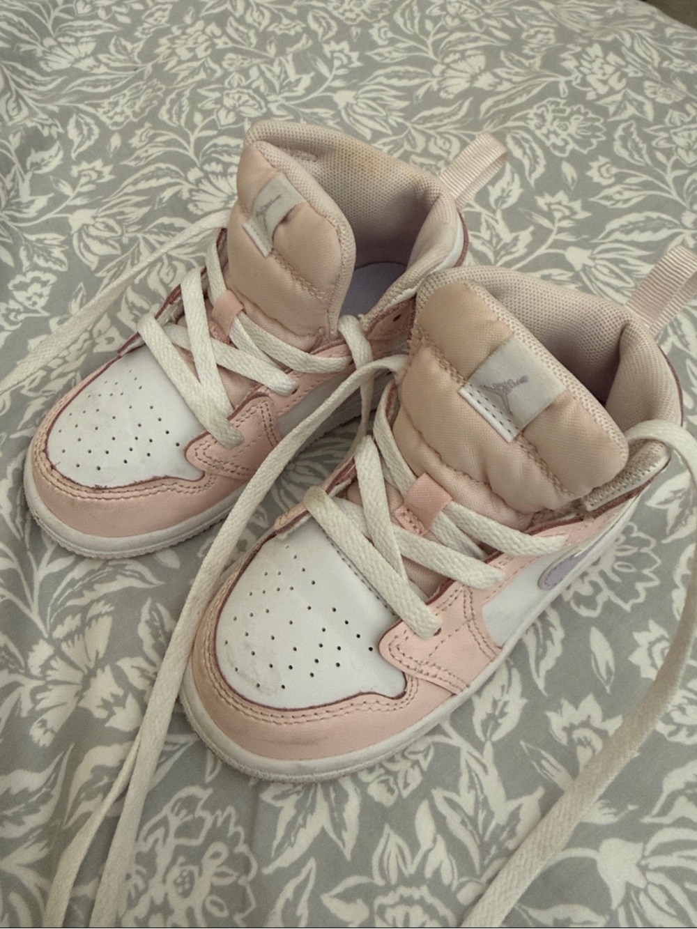 Nike Kids Pink and White High-Top Sneakers